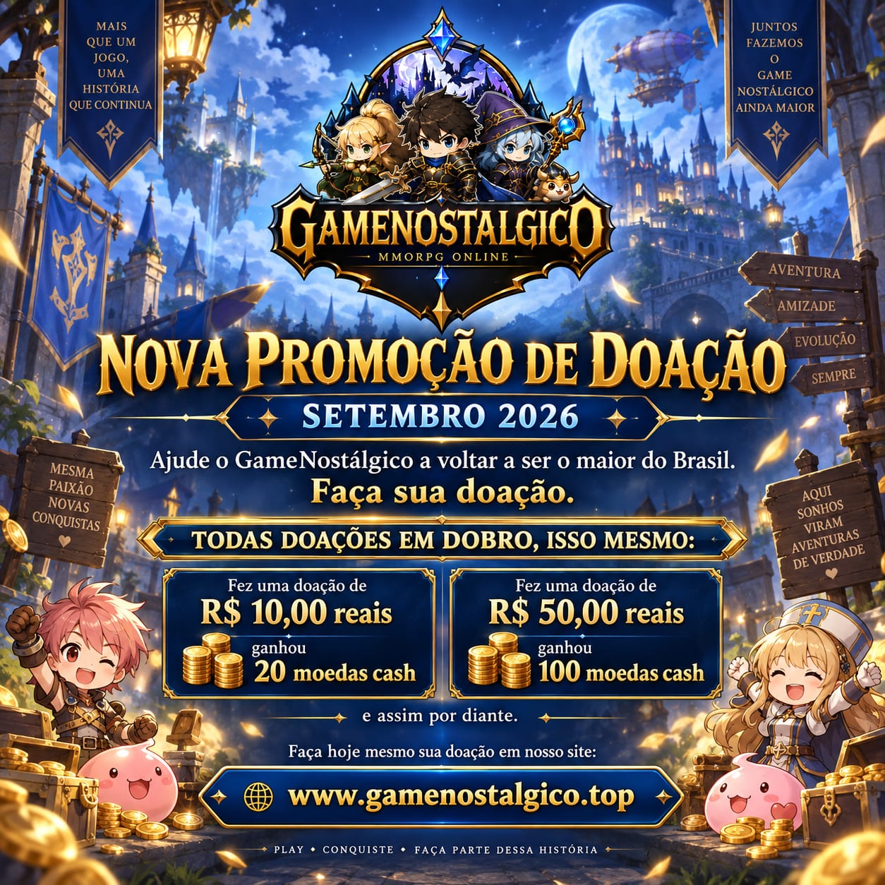 Nova promoção de doação setembro 2026.